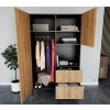 LANZZI nyitott gardrób fekete kézműves tölgyfa kivitelben