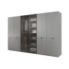 FLEXON szürke kapitányi szekrény szett áthidalt ajtókkal