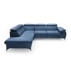 dizájner kanapégarnitúra BELT L kék Vogue 13 bal oldali állítható fejtámlákkal