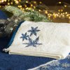 Karácsonyi törölköző carol 01 fehér kék hópehely részlet