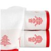 Karácsonyi törölköző noel 01 fehér piros részletek hóember