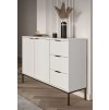 AUSTIN fehér fiókos szekrény, fekete lábakkal