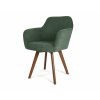 Olivia zöld dizájner étkezőszék fa lábakkal