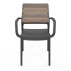DEPORTO szék karfával, grafit kőrisfa