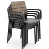 DEPORTO karfás szék, grafit színű, kőrisfa, rakásolható