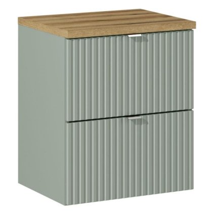 Dulap de baie cu linie superioară verde stuf d50 1