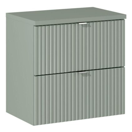 Dulap de baie cu linie superioară verde stuf d60 1