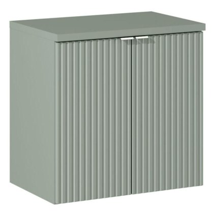 Dulap de baie cu linie superioară verde stuf d60 2