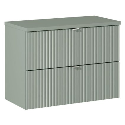 Dulap de baie cu linie superioară verde stuf d80 1