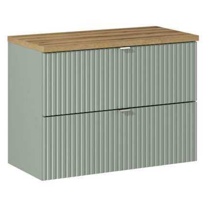 Dulap de baie cu linie superioară verde stuf d80 2