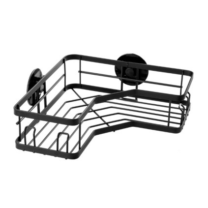 raft de colț pentru baie negru