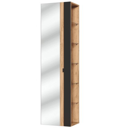 Dulap înalt de baie cu oglindă Capri Cosmos 803 cu raft