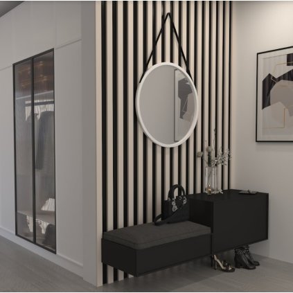 Oglindă suspendată modernă Grace 60 în alb WP60