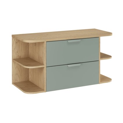 Set baie verde aster cu rafturi deschise 100 cm lungime