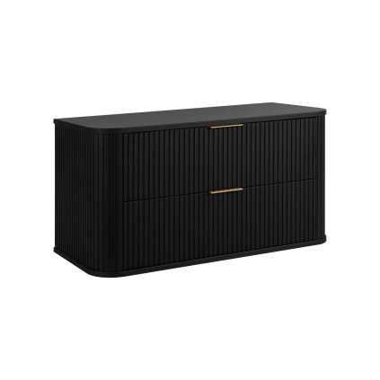 Dulap de baie Elegance negru 100 cm cu două sertare