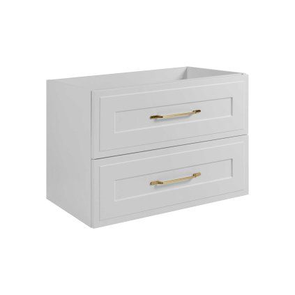 Dulap clasic alb pentru lavoar de 80 cm cu două sertare