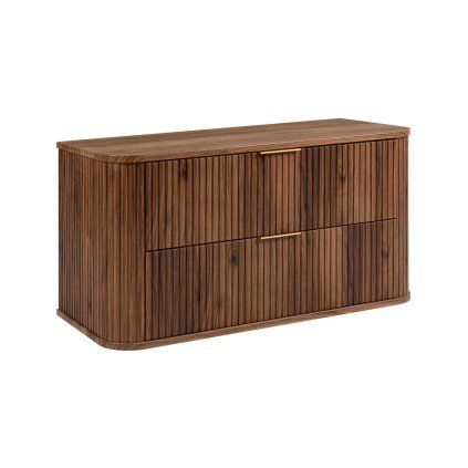 Dulap de baie modern Elegance, lemn de nuc, 100 cm, cu blat