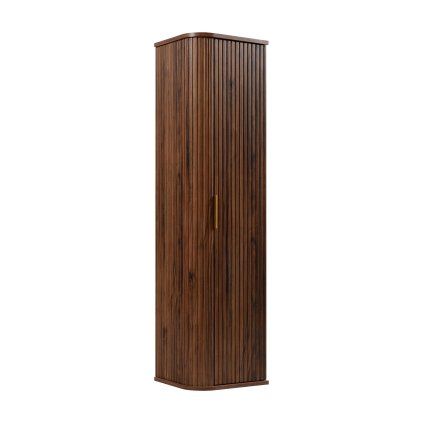 Dulap înalt de perete elegant, nuc, pentru baie