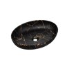 Lavoar ceramic Mona negru cu auriu