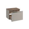Dulap de baie cu blat Santa Fe taupe D60 1 sertar deschis