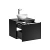 Dulap de baie cu lavoar și blat Santa Fe negru DU60 1 sertar interior deschis