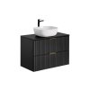 Set baie ADEL Black DU80 1 cu blat și lavoar orientate spre exterior