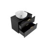 Set baie ADEL Black DU80 1 cu blat și lavoar, sertare deschise