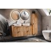 Set de baie modern din stejar Adel cu două oglinzi rotunde
