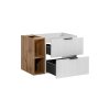 Mobilier lavoar ADEL WHITE 82-60-B-2S și raft Xilo din stejar