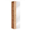 Dulap înalt de baie Capri Oak 803 cu oglindă și rafturi