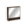 Dulap cu oglindă suspendat viola villa 84 80 dimensiuni 2D