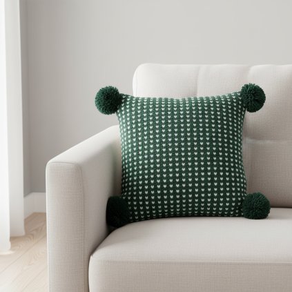 vianocna obliecka na vankus 96 tmavozelena biela 45 x 45 cm v obyvacke