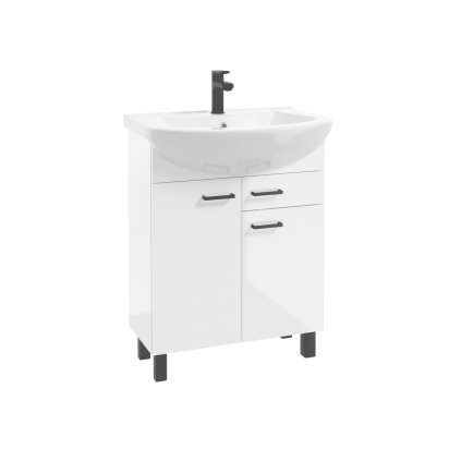 NOVELTY kupelnova skrinka s umyvadlom biela D65 2D1S