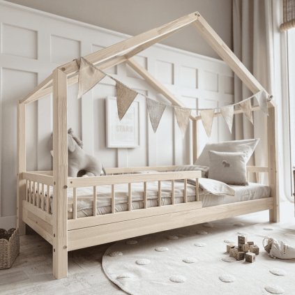 jednolozkova detska postel nordica domcek z borovicoveho dreva