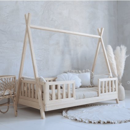 dizajnova postel skogen tipi 90x190cm s rostom