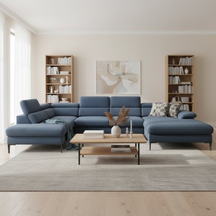 rohova sedacia suprava blues U 2 VOGUE 13 v priestore 2