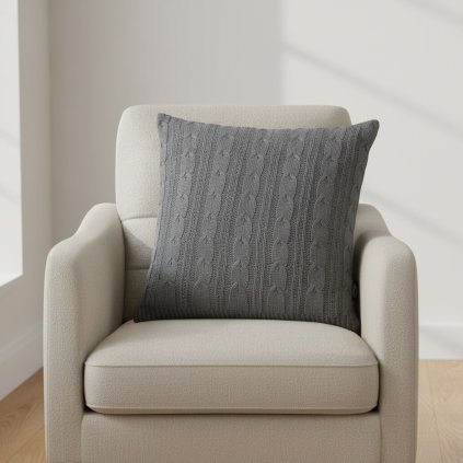 obliecka na vankus akryl 2 ocelova 45 x 45 cm na kresle