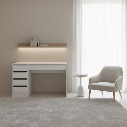 pisaci stolik aleahs grafit biely mat