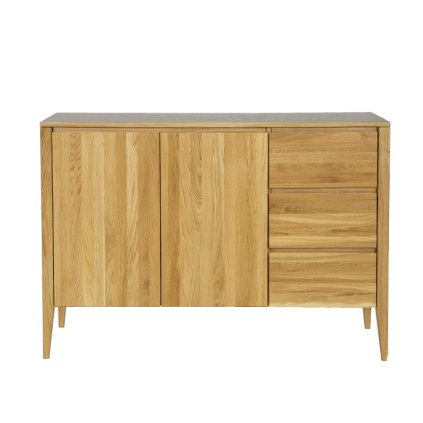 masivna dubova komoda kd 338 s dvierkami a zasuvkami