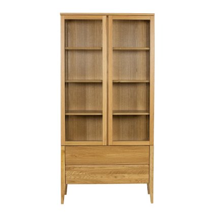 vysoka masivna komoda kw339 dve dvierka dve zasuvky