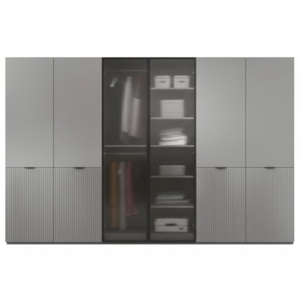 FLEXON satnikova skrina siva zostava spredu