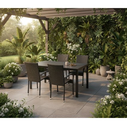 hlinikovy set ANITA stol a styri stolicky