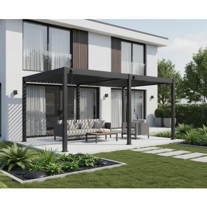 bioklimaticka-pergola-intro-neo-5,3x3m-antracit-v-zahrade