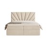 luxusná čalúnená manželská posteľ EMMA 6 béžová v spálni