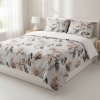 Obliečky na jednolôžko ARINA listy 140 x 200 cm na posteli v spalni