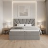 manželská posteľ boxspring EMMA 6 sivá s úložným priestorom v spalni