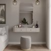 VAOLIA bezova pieskova toaletny stolik so zrkadlom modernym