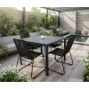 hliníkový záhradný stôl BRISA so stoličkami ENIGMA vyniká svojim prevedením a kvalitou na terase