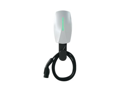 Wandladegerät für Elektroautos WBAC 4966 T2 1 Kabel 11 kW 5 m RFID APP Weiß, EV-Ladestation Elvix