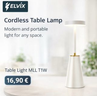 Light wherever you need it. ✨ The Cordless Table Lamp MLL T1W is a modern and portable lighting solution that fits...